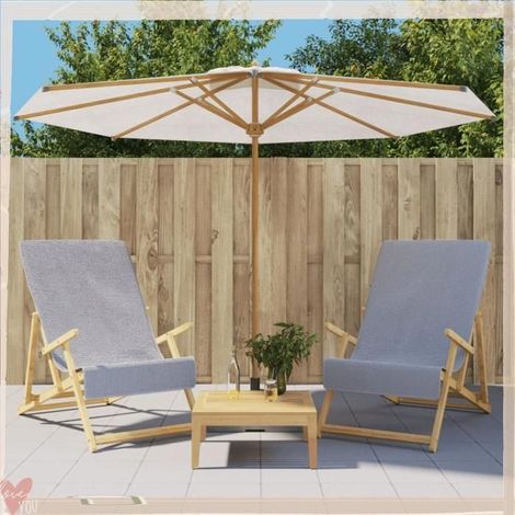 362671 Serviettes de plage 2 pcs gris 60x135 cm tissu 400 GSM (1/5)
