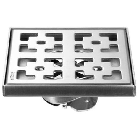 (10x10cm) Shower Drain for Walk-in Showers, 304 Stainless Steel Garden Floor Drain, Large Outdoor Floor Drain (1/4)