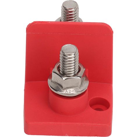 Connecteur de câble à double borne M10, 2 isolateurs inclus, pour voiture, camping-car, bateau, camion, 12V à 48V, rouge (1/5)