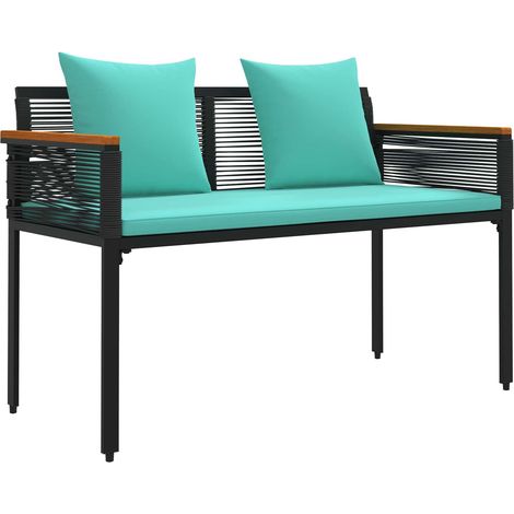Outdoor Bench Black and Turquoise 117 x 54 x 74.5 cm vidaXL