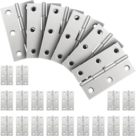 24 Stück Edelstahl Scharniere Steckverbinder,Scharnier Edelstahl, Türscharnier Schaniere Klappbar, Scharniere Klein Klavierband Scharnier Für Wohnmöbel Hardware Schrank Schrank Tür Schublade
