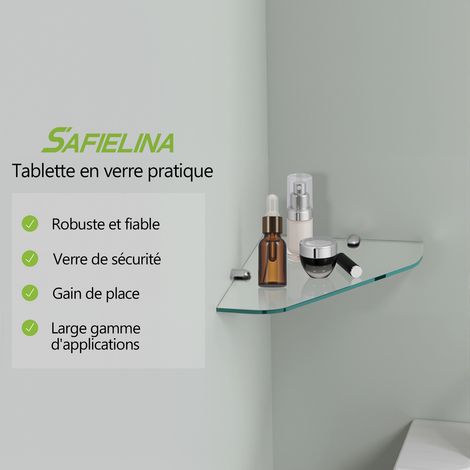S'AFIELINA Tablette de salle de bain Nylon 6mm verre trempé étagère en verre pour salle de bains