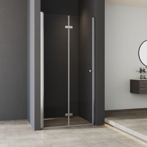 Boromal Nischentür 75x185cm Duschabtrennung 180° Schwingtür Falttür Duschwand Nano Echtglas
