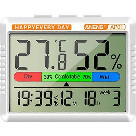 Thermo-hygromètre numérique ANENG AP01 avec fonction alarme et répétition, mesure de l'humidité de l'air, type 2 multi-scénarios (1/5)