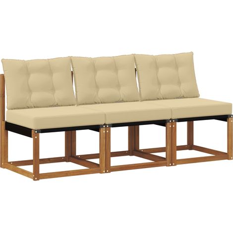 vidaXL 3 Piece Outdoor Middle sofa