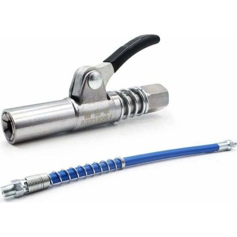 Fettpressenanschluss, Original-Fettpumpendüsenkupplung, leicht zu drücken, Hochdruck-Fettpressenkupplung, mit flexiblem Schlauch (A)