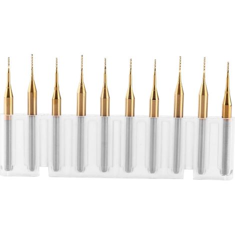 cnc 10pcs Fraise au Carbure de Tungstène Fin Moulin Titane Manteau Fraise Gravure Bits Bavures Rotatives Ensemble 3.175mmx0.6mm Rempl ement cessoire fraise cnc 0.8 fraise cnc 3018 pro+fraise cnc 3018 (1/5)
