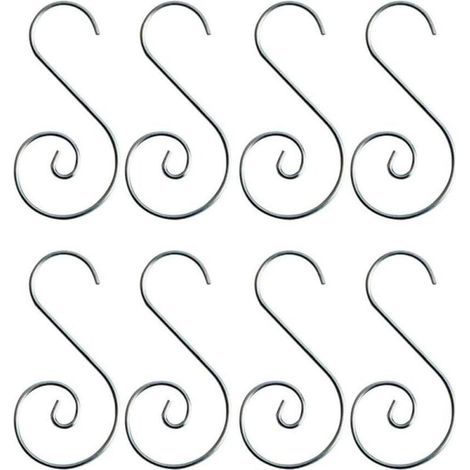 20 Weihnachtskugelclips, Weihnachtsbaumhaken, S-förmige Weihnachtskugelhaken, Weihnachtsbaumkugelhaken (silber)