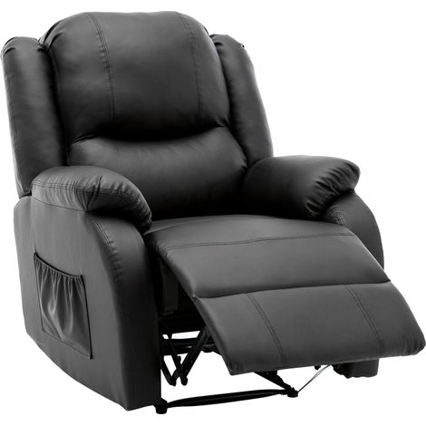 Fauteuil relax manuel en tissu avec repose-pieds et poche latérale pour salon - 80x90x100 cm (1/5)