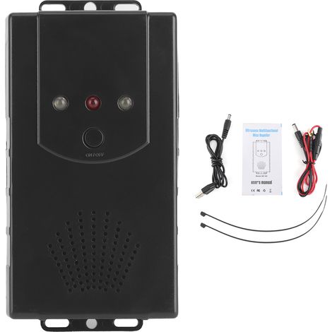 Répulsif intelligent à ultrasons pour animaux, fonctionne sur batterie, avec lampe LED, idéal pour véhicules et maison. (1/5)