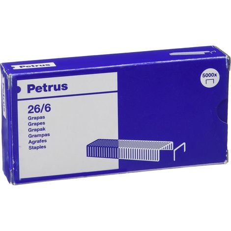Petrus scatola de 5000 punti metallici ramati 26/6 - fino a 30 fogli - perno de 6mm