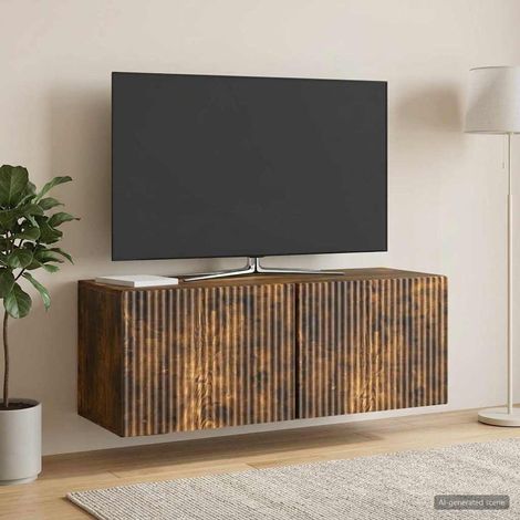 vidaXL Wall-Mounted TV Cabinet 78.5 x 31 x 30 cm Smoked Oak (1/5)
