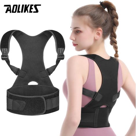 (Taille L) Correcteur de posture ajustable, ceinture amincissante, redresseur de dos, unisexe. (1/5)