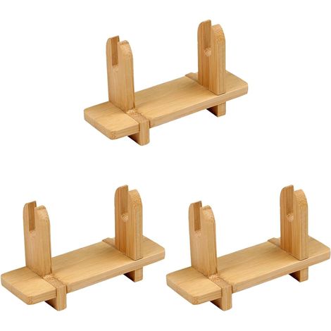 Juego de 3 soportes de madera para abanicos - Expositor vintage de abanicos plegables - Decoración de mesa e interior (1/4)