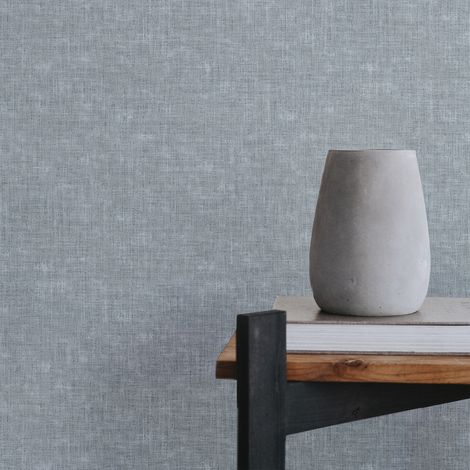 Papier peint intissé Lin Shimmer 1005 x 52cm Gris vert (1/5)