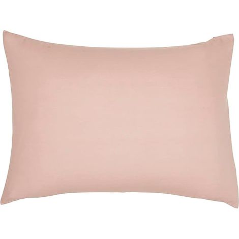 Lot essentiel de 2 taies d'oreiller unies 48 x 74 cm Coton Rose Sable (1/5)