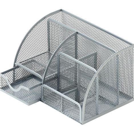 Range-Bureau Métallique - Organisateur De Bureau En Maille - Pour Maison École Et Travail - 1 Pièce (1/5)