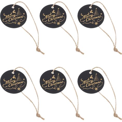 100pièces Étiquettes Papier pour Cadeaux de Noël Étiquettes Décoratives à Suspendre Joyeuses Fêtes Vierges avec Ficelle Coton (1/5)