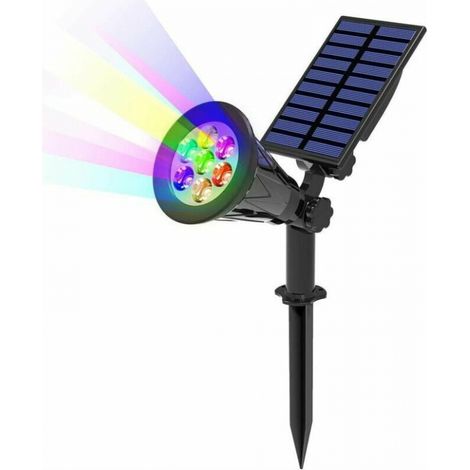 7 LED Lampe Solaire, Solaire Projecteur avec 7 Couleurs Changent, Extérieur sans Fil Etanche IP65 Lampe Jardin avec 180° Réglable Spot Solaire Extérieur pour Jardin, Cour, Extérieur, Chemin (1/5)