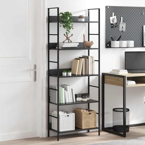 Maison Exclusive - Bücherregal 5 Regalböden Schwarz 60x27,6x158,5