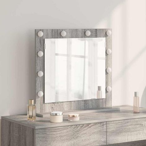 Miroir de vanité à LED-Miroir de maquillage avec LED Gris Sonoma 60 x 55 x 18 cm 471466 (1/5)