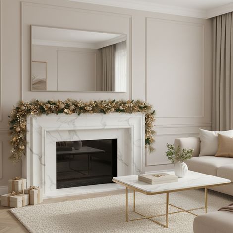 Festone con foglie color oro/champagne e con bacche con lunghezza di 135 cm (1/4)