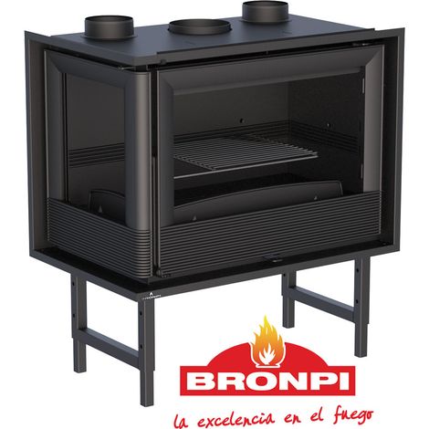 BRICOSOL INSERTABLE DE LEÑA BRONPI CON TURBINAS MODELO PARIS-70- CRISTAL IZQUIERDO (1/5)
