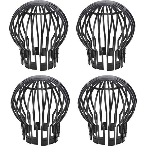 Protezioni per grondaie – Set di 4 pezzi rigidi in PVC, 13,2 cm di diametro × 14,5 cm di altezza, compatibili con i sistemi standard.