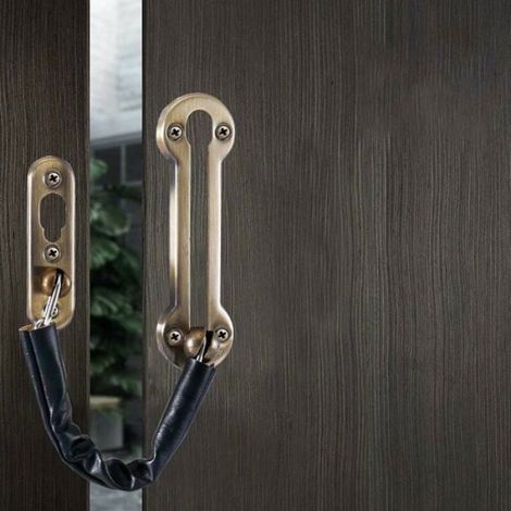 2 Pcs Verrou de Sécurité Coulissant à Chaîne, Porte Anti-vol de Verrou de Boulon, Chaîne de Porte Entrebâilleur à Étiquette (1/5)