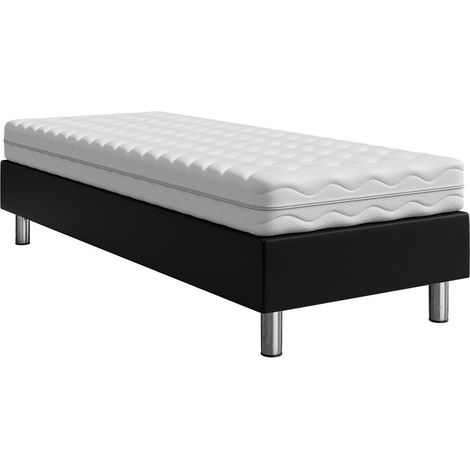 Cama continental Logan 101, Soft 011, Individuales, Continental, 120x200, Cuero ecológico, Somieres, 120x200x47cm (1/5)