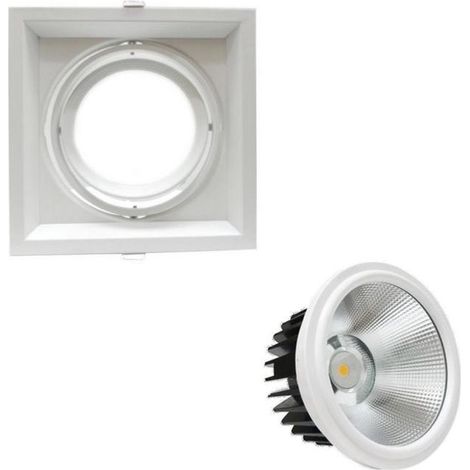 Kit Support AR111 Encastrable Orientable avec Ampoule LED 20W - Blanc Neutre  - SILUMEN