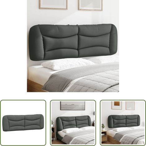 vidaXL Cabecero de cama acolchado Hvar tela gris oscuro 160 cm (1/5)