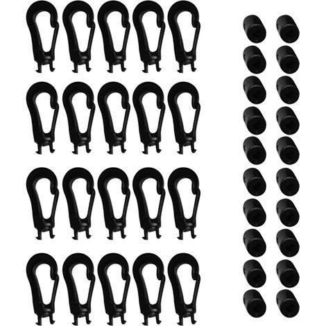 20 Pièces En Plastique 5mm Choc élastique Cordon Mousqueton Crochet Cordon élastique Extrémité De Corde (1/5)