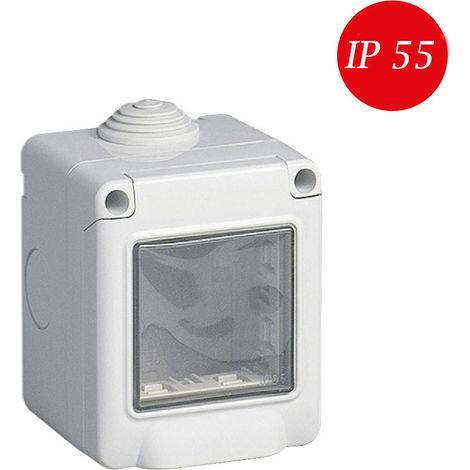 Cassetta con coperchio idrobox per esterno a 2 posti compatibile con matix custodia per interruttori ip55 (1/5)
