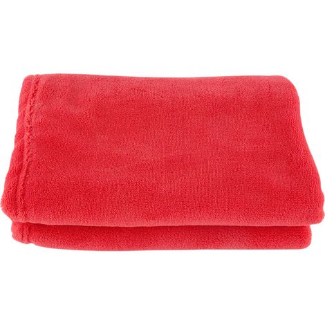Couverture En Polaire Rayée Rouge Pastèque - Épaisse Et Chaude Pour Intérieur Extérieur - Camping Pique-Nique Salon - 1 Pièce (1/5)