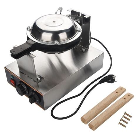 Gaufrier Oeufs De Hong Kong Appareil Pour Gâteaux D'oeuf Acier Inoxydable Electrique Antiadhésif Rotatif Professionnel 220V 1400W (1/5)