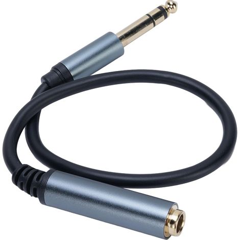 Câble D'extension Mâle vers Femelle 6,35 Mm avec Connecteurs Plaqués or 24 Carats, 30 Cm de Long, pour Guitare électrique, Basse, Clavier, Mixeur, Amplificateur, Haut-parleur (1/5)