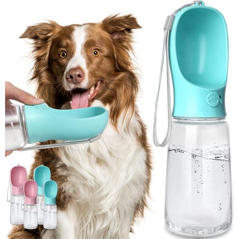 Bottiglia per cani - a prova di perdite - distributore d'acqua portatile per animali domestici - dotato di dispenser d'acqua - per passeggiate all'aperto, escursioni e viaggi (1/5)