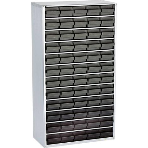 Raaco Cajonera Antiestática 60 Cajones Negro y Plata