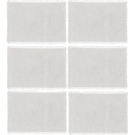 Lot de 6 sets de table en coton avec franges MAHA