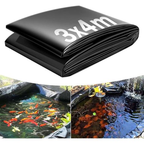 Bâche d'étanchéité pour étang extérieur 3 × 4 m – Film PVC épaisseur 0,2 mm – Liner imperméable pour étang décoratif, étang à poissons, bassin de jardin ou cascade (1/5)