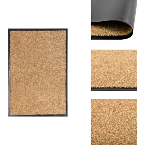 Paillasson lavable Crème 40x60 cm - Tapis D'entrée - Paillasson Extérieur - Paillasson Intérieur - Tapis Absorbant - Tapis Lavable (1/5)
