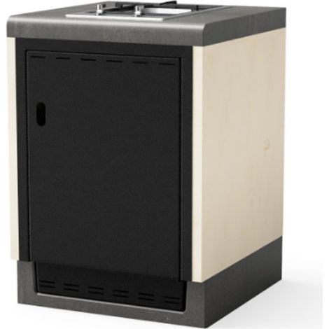 Kitaway Modulo piano cottura a gas da incasso 61×63×85 cm per barbecue Base bianca/grigia per barbecue da giardino (1/5)