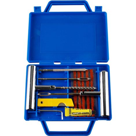 Kit de Réparation de Pneus Lourds Ensemble d'outils de Réparation de Crevaison de Pneu de Voiture avec Boîte de Rangement pour Auto, Moto, VTT, Jeep, Camion, Tracteur (1/4)