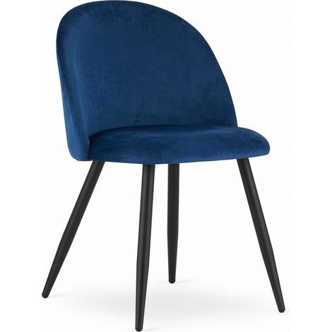 Silla Bello - terciopelo azul marino / patas negras x 1 (1/5)