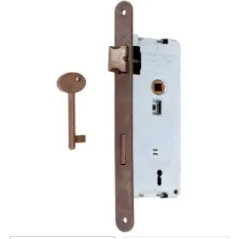 SACAR - SERRATURE A FORO CON CHIAVE DA INFILARE 45MM - IN ACCIAIO BRONZATO