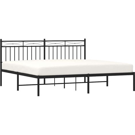 Estructura cama sin colchón con cabecero metal negro 183x213 cm vidaXL (1/5)