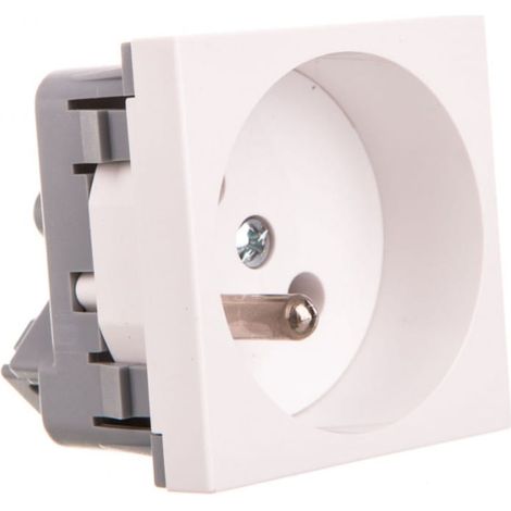 Enchufe individual 16A 2P+Z blanco QP 45X45 HB