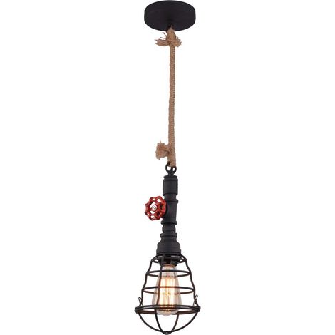 Pendellampe Esstischleuchte Hängelampe schwarz Industrial Esszimmerlampe H 130cm (1/3)