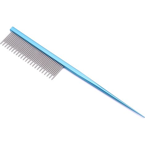 Peigne à poils en acier inoxydable avec queue pointue pour chiens et chats Bleu 16 (1/5)